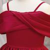 Children's Elegant One-Shoulder Long Evening Dress for Formal Parties