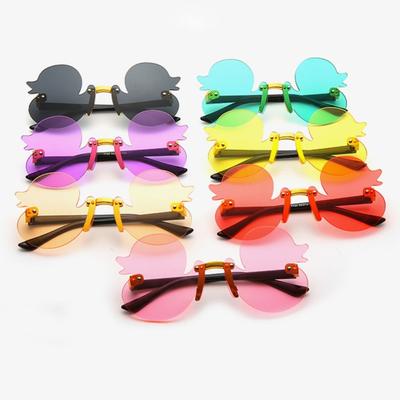 Colorful Rimless Shades UV400 Protection Duck Shape Sun Glasses Trendy Eyewear for Kids
