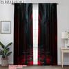 2pcs   Fashionable Curtains 2D print Gothic Archway Black and Red Machine Washable (without rod) Thermal Insulation   and Room