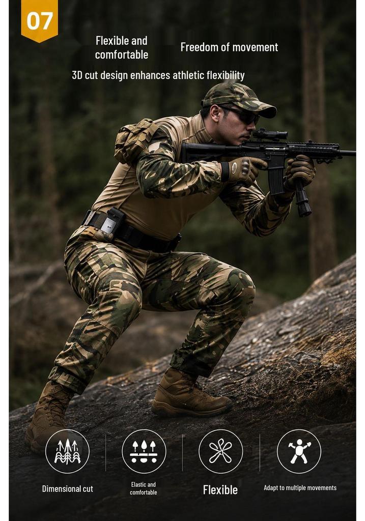 Men's Camouflage G4 Knit Frog Suit Long Sleeve Set for Outdoor Training