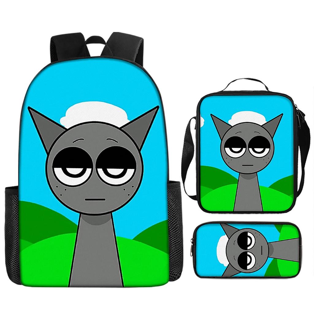 Girls Backpack Primary School Student Backpack Printed Children's Bag Shoulder Bag Pencil Case Three-piece Set