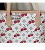 Cherry Print Denim Handbag - High-Quality, Large Capacity Commute Tote Shoulder Bag, 2025 Fashion.