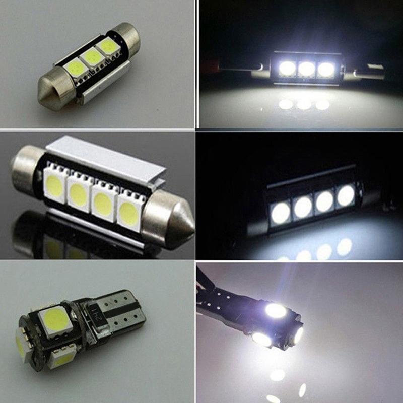 

Durable-20Pcs Car LED Bulbs Interior Kit Dome Trunk Door Plate Light Super Bright Canbus Error Free Interior Lamp For BMW 5 Seri чорний