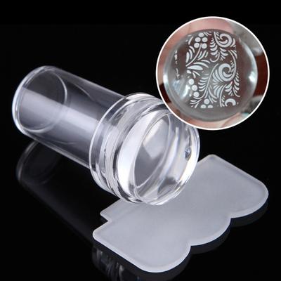 1 Set Nail Art Stamper Transparent Smooth Surface Compact Size High Durability Detachable Decorative Silicone Clear Nail Art