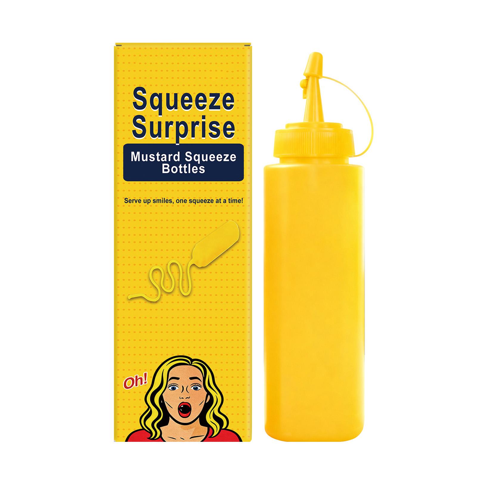 

Pressing Surprise Mustard Bottle - Creative Stress Relief, Wacky Prank, Surprise Comedy, Fooling Around Props For Friends one size белый