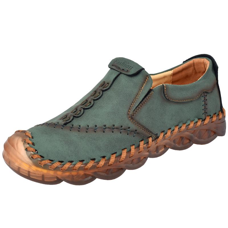 Fashion Brand New Men Classic Leather Casual Shoes High Quality Outdoor Rubber Hiking Large Size 46 Non-slip Comfortable Lightweight
