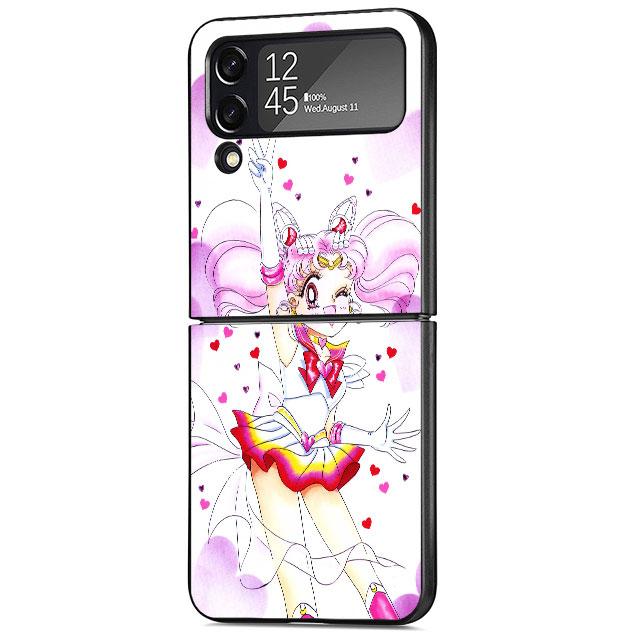 Harte PC-Schutzhülle für Samsung Galaxy ZFlip3 Z Flip 4 ZFlip Z Flip 3 5G ZFlip4 zflip S-Sailors Girl M-Moons Print Schutz