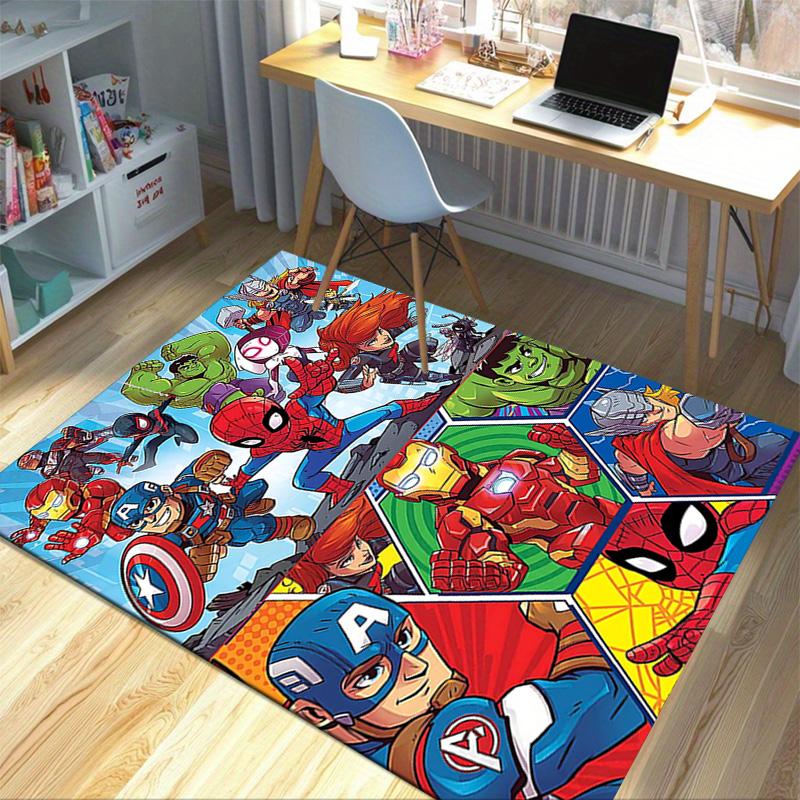 1pc Superhero Adventures Carpet for Playroom Bedroom Living Room Sofa Home Decor,kids Game Area Rug Non-slip Floor Mat Y826173