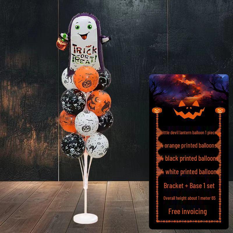 Halloween Pumpkin Skeleton Balloon Columns for Party and Event Decoration