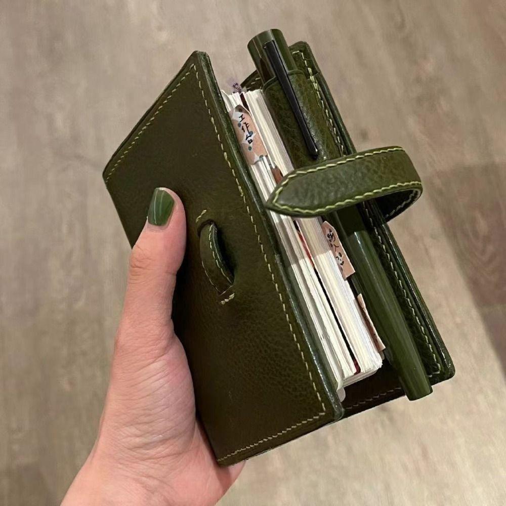 Portable Green Leather Notebooks M5 Hand Ledgers New Loose Leaf Notebook
