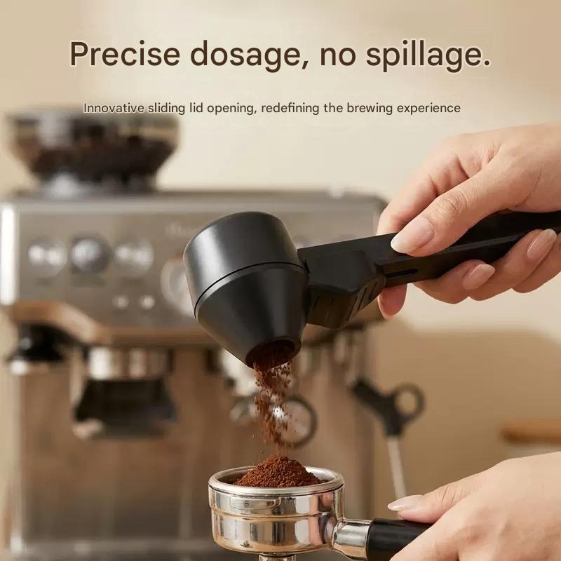 2-In-1 Coffee Dosing Funnel with Measuring Spoon,Reusable Anti-Spill Coffee Powder Funnel,Solve Coffee Powder Transfer and The Waste Caused