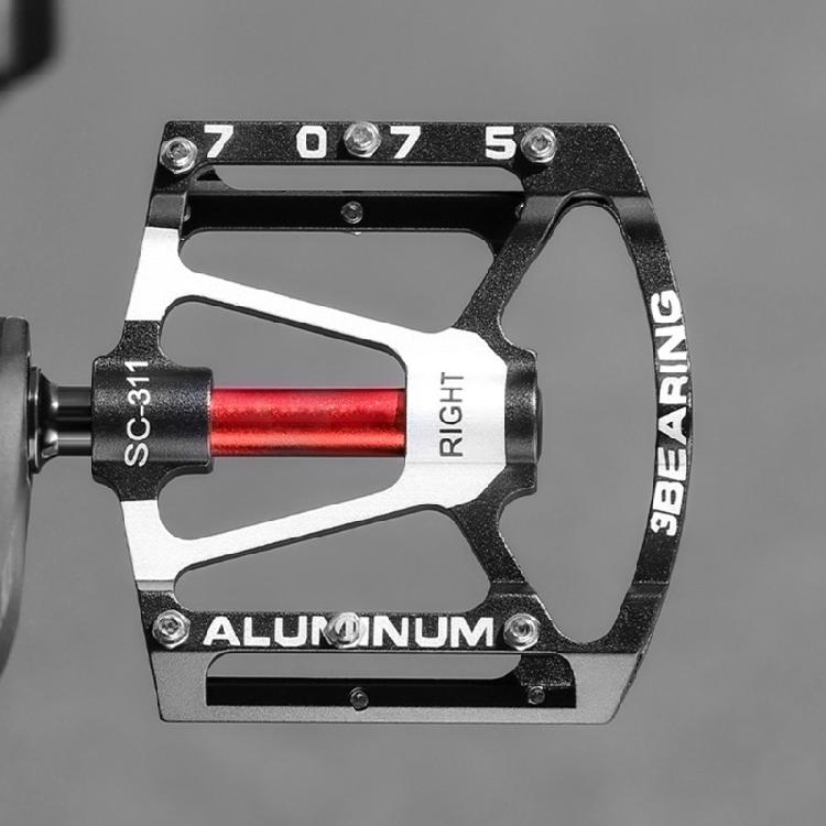 Nonslip Road Bicycles Pedals Aluminum Alloy Mountain Bicycles Pedals 3 Bearings Wide Flat Cycling Pedals Enduring