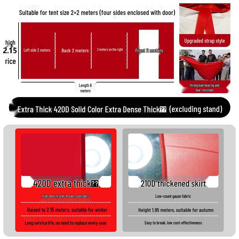 Thickened Outdoor Umbrella Tent Cloth - Windproof and Waterproof Surround for Four-Legged Umbrella