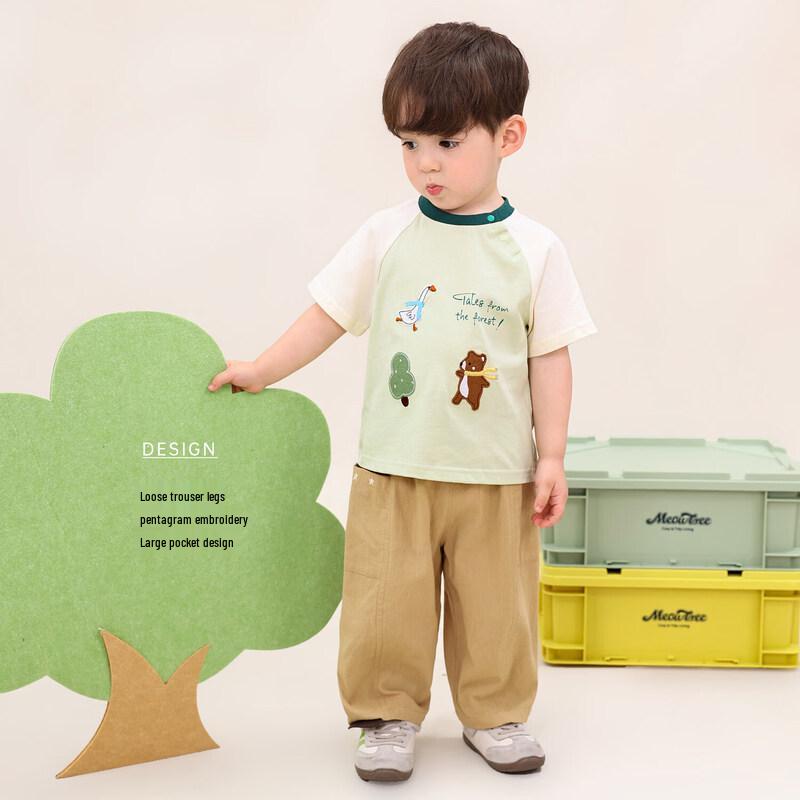 LUSON Baby Boys  Summer Slub Cotton Cargo Pants 73