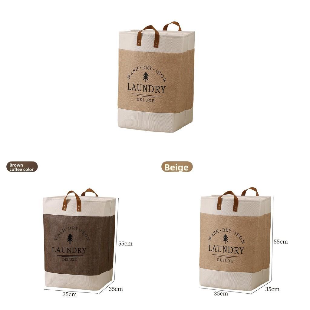 Collapsible Laundry Basket With Printed Fabric For Bathroom And Bedroom Storage