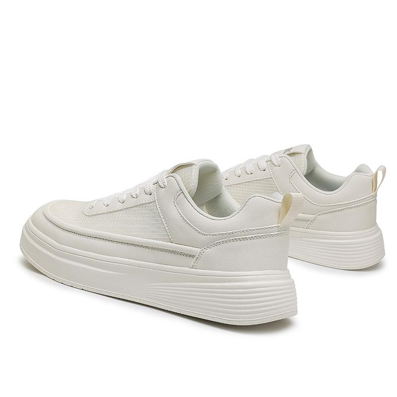 White men's shoes summer lightweight breathable casual board shoes men's white shoes anti slip thick sole versatile sports shoes