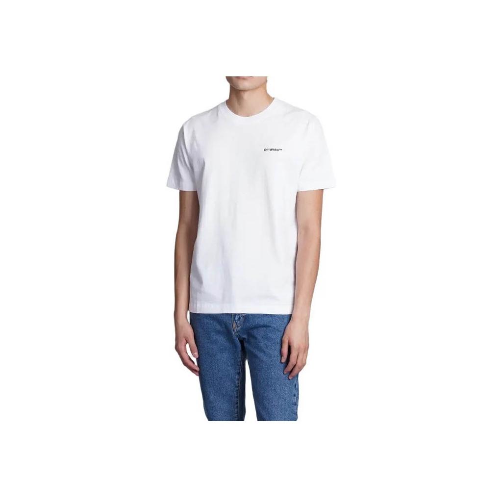 Off-White Wave Diag T-Shirt White Men Tops OMAA027F22JER0160110