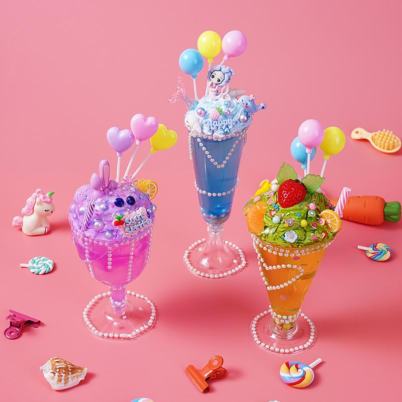 Kids' DIY Ice Cream Toy Set with Colored Clay & Crystal Mud