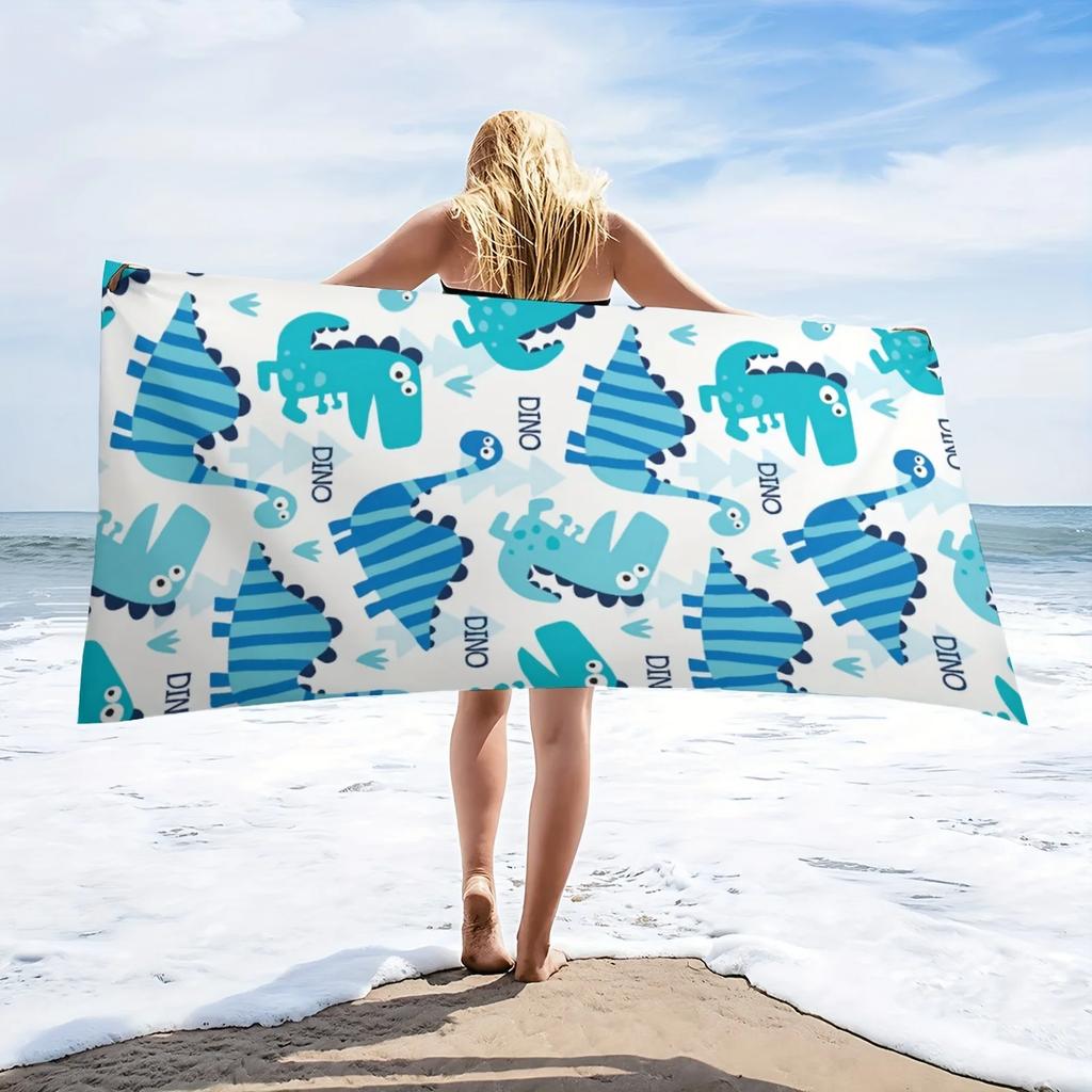 INS style dinosaur print beach towel yoga mat environmentally friendly non-fading thick large size bath towel outdoor picnic mat