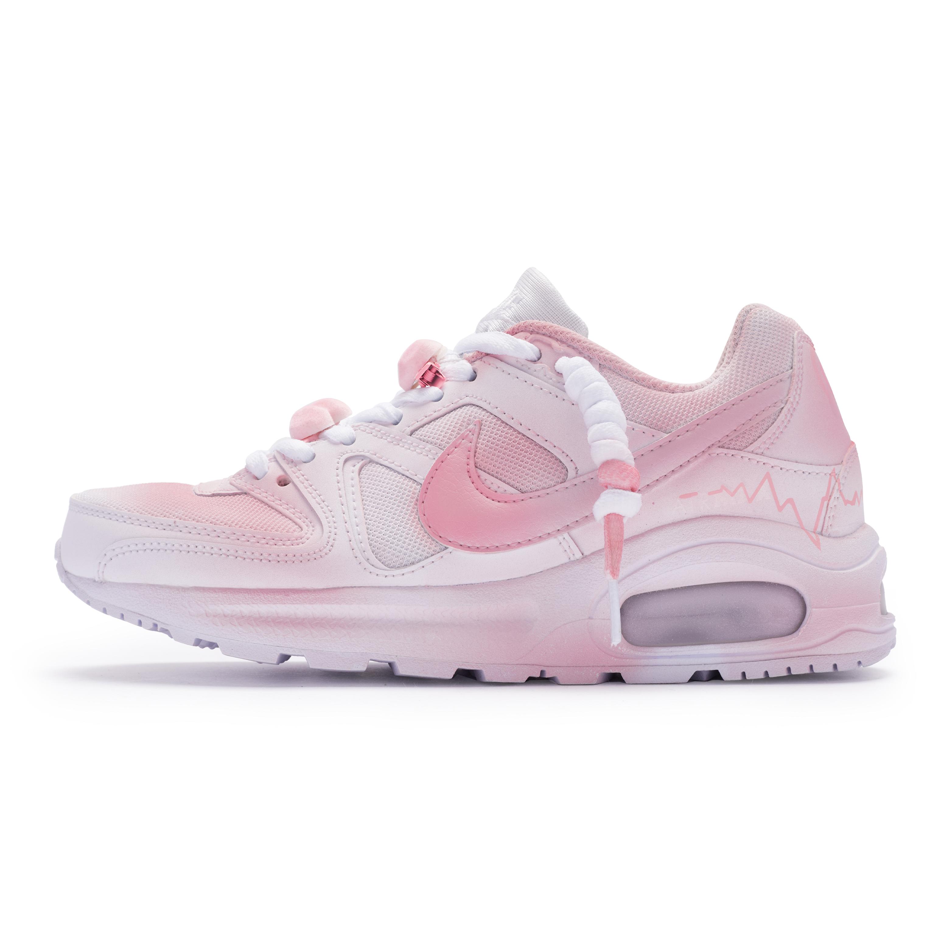

Nike Air Max Command Fabric Low top Running Shoes GS White Pink 844346-101(Team80-) 38.5
