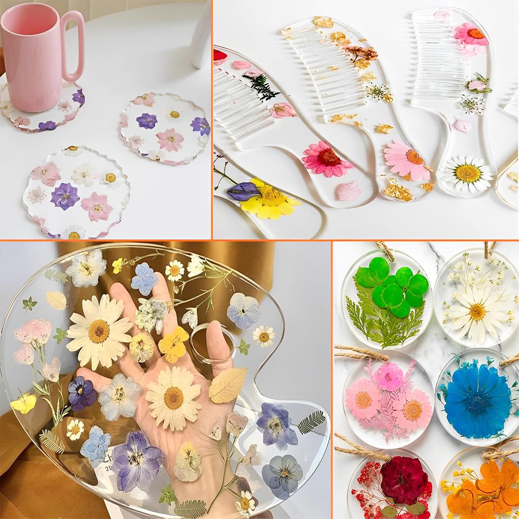 104Pcs Pressed Dried Flowers Set Real Natural Pressing Floral Leaves DIY Multipurpose Real Pressed Flowers Dry Leaves Kit