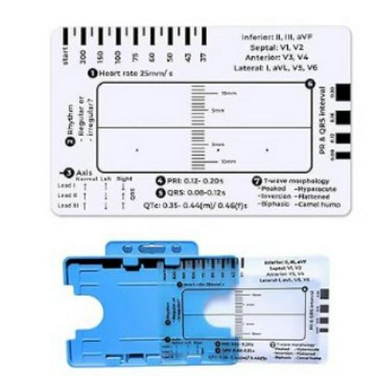 7-Step ECG Interpretation Ruler: Transparent Caliper Tool