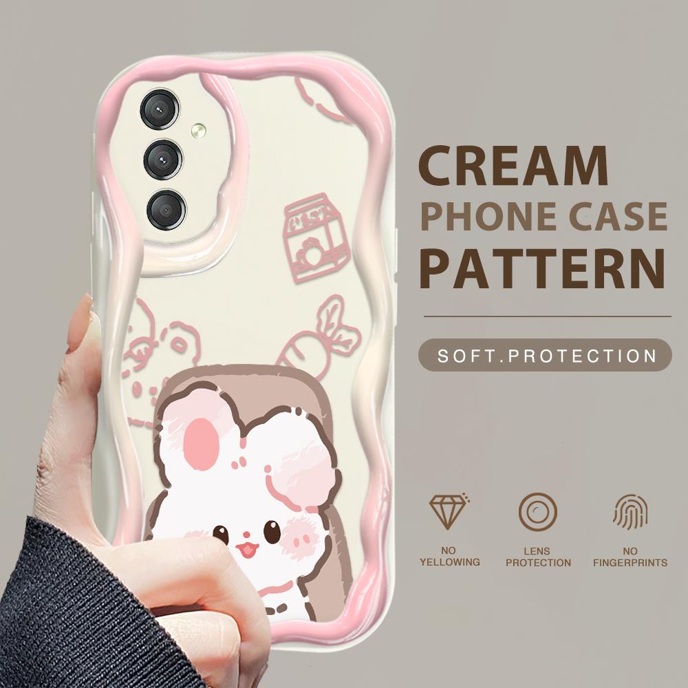 

Милый мультяшный узор, кремовая текстура, мягкий силиконовый чехол с волнистыми краями, чехол для телефона Samsung Samsung S24 FE