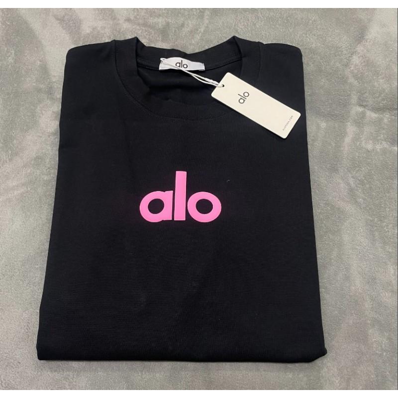 ALO Baumwolle Lockere Passform Unisex Rundhals T-Shirt Streetwear Lässiges Oberteil