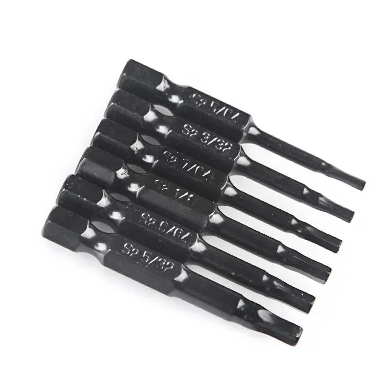 Jeu de 10 embouts hexagonaux Multi Standard Résistant à l'usure et Durable Taille Impériale Embout Hexagonal Acier Allié S2 Embout de Tournevis