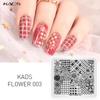 kads Flower 003 Various Flowers Stripe Nail Stamp Plate DIY Template Decoration for Nails Accessories Manicure Plates