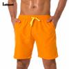 Ladiguard Plus size Men Leisure Flamingo Print Shorts 2022 Summer New Sexy Drawstring Shorts Male Casual Pocket Beach Half Pants