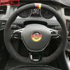 עבור פולקסווגן VW גולף 7 Mk7 פולו ג'טה פאסאט B8 טיגואן שאראן טוראן כיסוי הגה קלוע עשה זאת בעצמך סיבי פחמן פנים