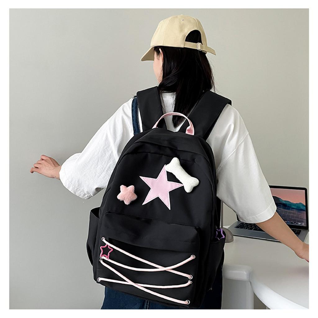Rucksack School Book Bag Fashion Bookbags for Girl Versatile Backpack Double Strap Shoulder Bag Pack Travel Bag