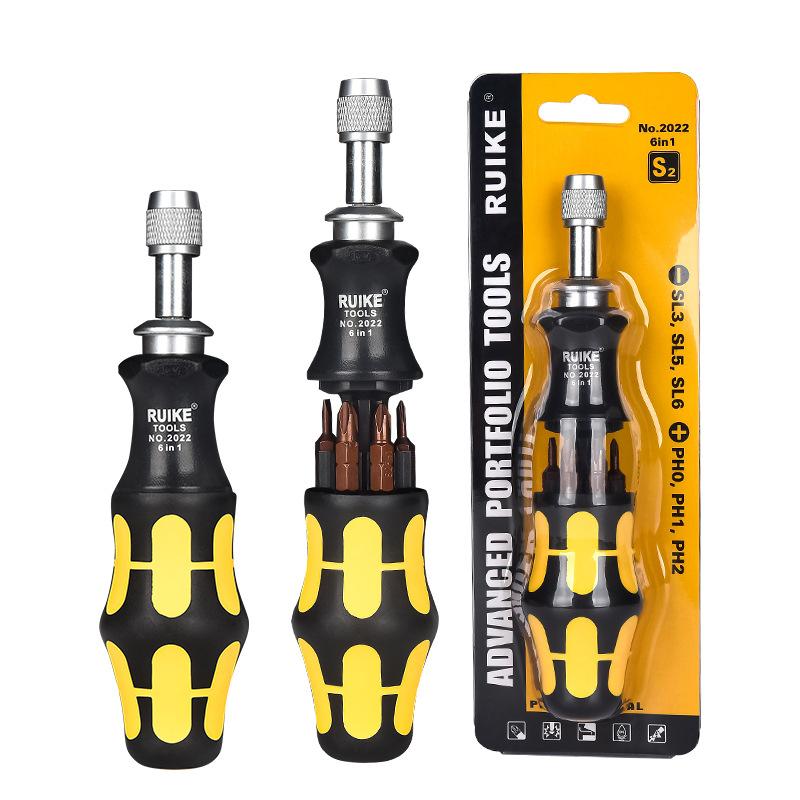 6 in1 Telescopic Screwdriver Multifunctional Screwdriver Flat Cross Bits