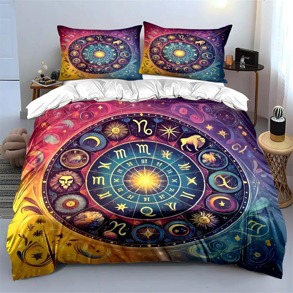 Zodiac-Themed Home Decor Set Soft Comfortable Duvet Cover Bedding Set Included 1*Duvet Cover & 2*Pillowcases gift