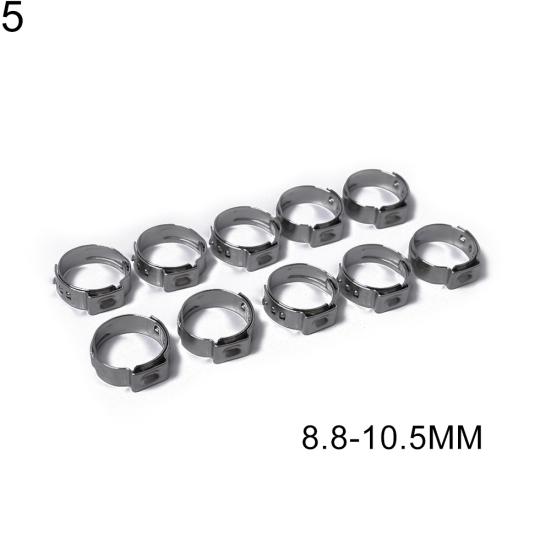 10Pcs Single Ear Stainless Steel Hydraulic Hose Fuel Air Pipe Clamps O-Clips