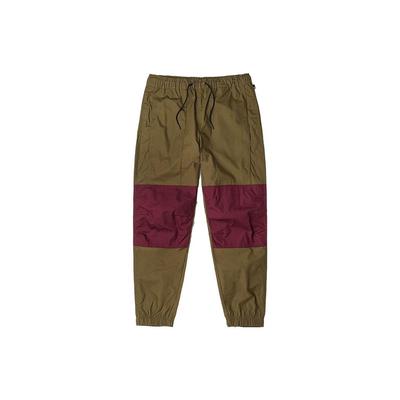 Pantalon Décontracté à Revers Imperméable Outdoor Color Block Bas Homme Vert Olive Foncé A6JQ1-302