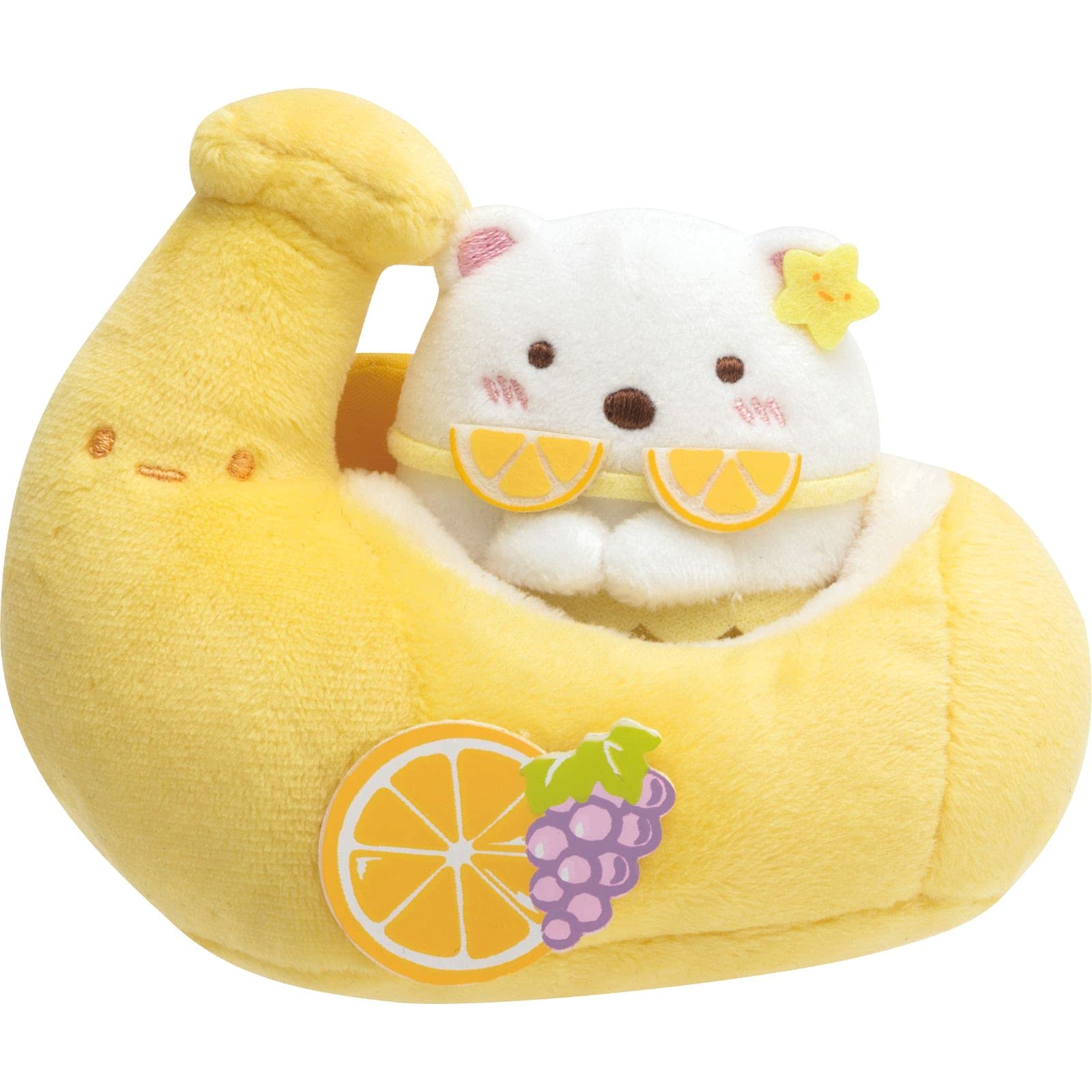 Коллекция Sumikkogurashi Ручка-пенал Фруктовые каникулы Мини-плюшевая игрушка Белый медведь MF10701 Набор,