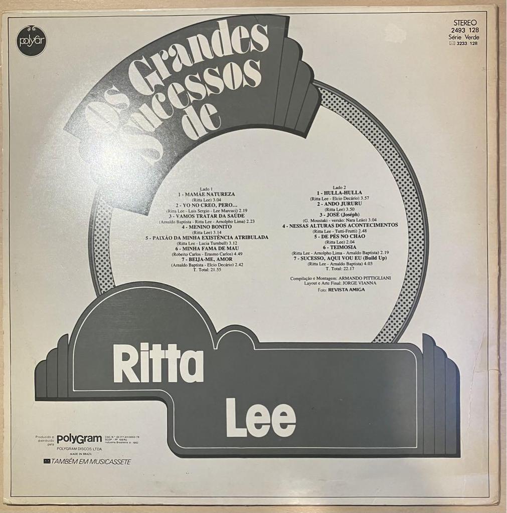 [USED] Price Reduced Ritta Lee OsGrandesSucessosDe...LP