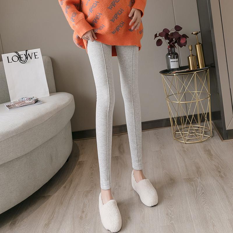 

Настоящие осенне-зимние новые модные брюки для беременных, флисовые утепленные леггинсы, дышащие 2XL светло-серый