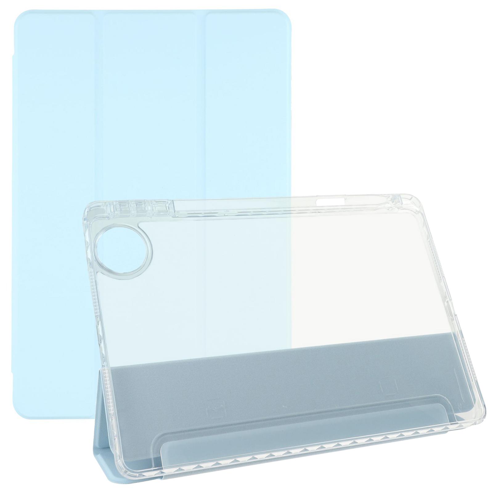 

For Honor Pad 10 Case Tri-Fold Stand Leather+TPU+Acrylic Clear Back Tablet Cover Baby Blue
