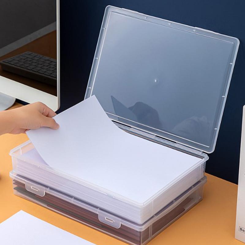 Book A4 Document Storage Box Desktop Office Test Paper Storage Certificate Storage Box Transparent Data Sorting File Box