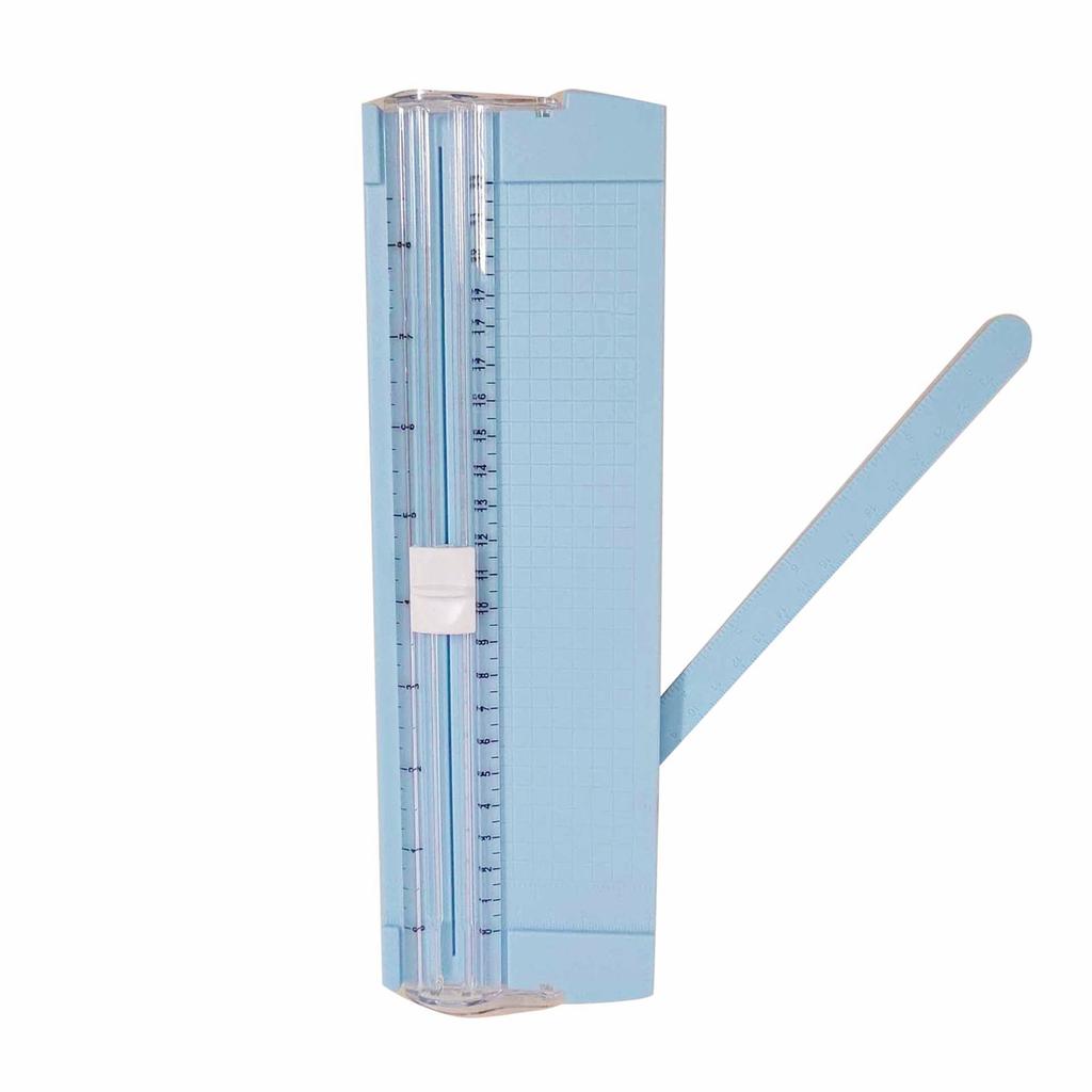Small Paper Cutter A5 Accurate Cutting Ruler Design Multifunction Paper Trimmer for Office School Home Blue