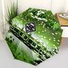 Borussia Monchengladbach logo Print Automatic Umbrella, 8 Rib Iron Frame, Plastic Handle, Suitable for Outdoor Travel &Daily , Ideal Gift