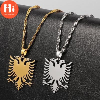Hallo Albanischer Adler-Halskette aus Edelstahl für Damen und Herren, Unisex, geheimnisvolle Geschenke für Kinder
