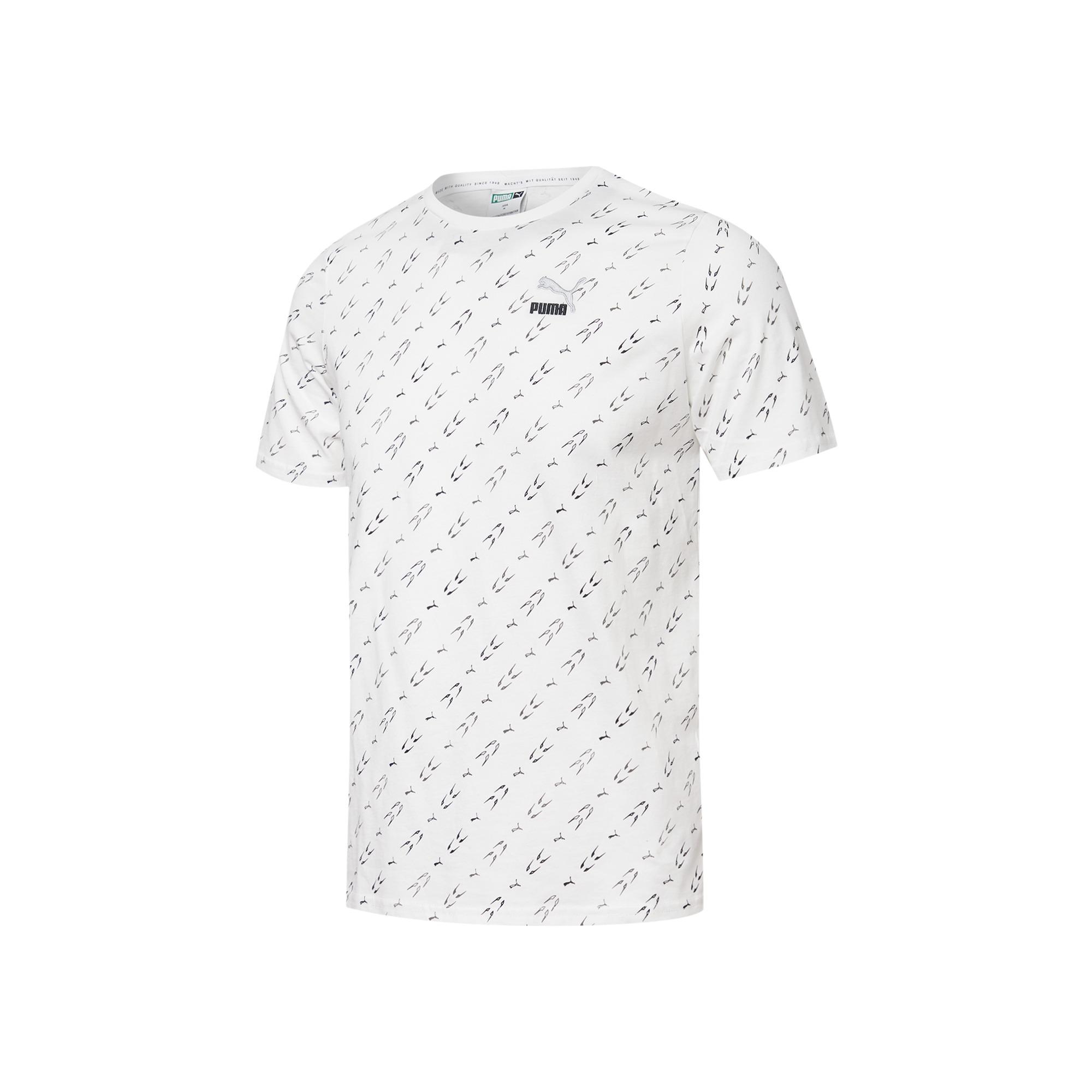 

Puma All Over Print Short Sleeve T-Shirt Men Tops Gem-Blue 532663-13 L