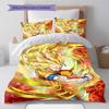 Dragon Ball Sitting Calm Pose Bedding Set Anime Duvet Cover Polyester Soft Comforter Set -QJY