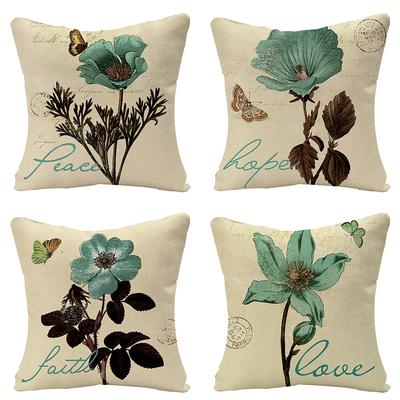 Plants and Flowers Spring Linen Pillowcase Purchasing Sofa Car Living Room Bedside Cushion Pillow