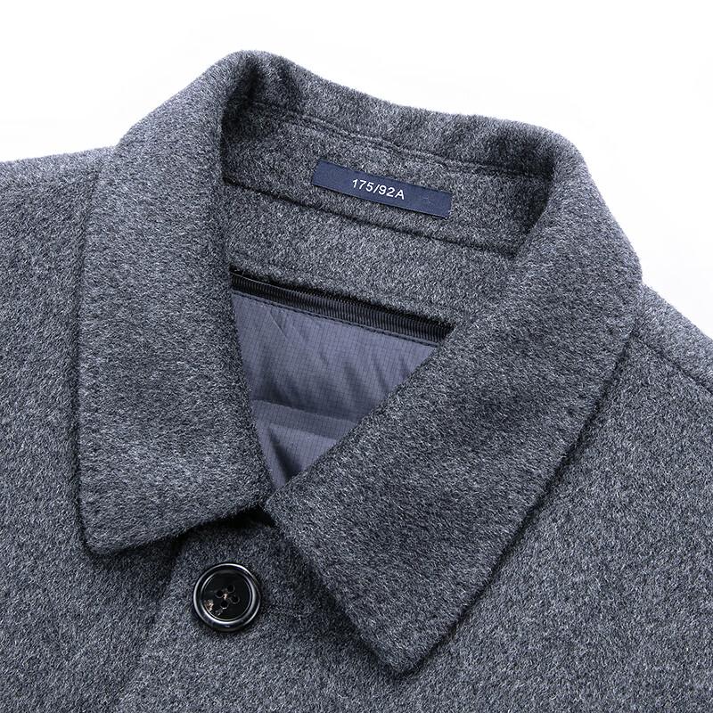 Men's 3-in-1 Wool Blend Overcoat with Detachable Goose Down Liner