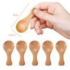 4 Small Wooden Salt Spoons, Solid Wood Condiment Spoons, Handmade Honey Teaspoons, for Condiments, Sugar, Coffee, Tea, Jam, Mustard, Ice Cream, Milk,